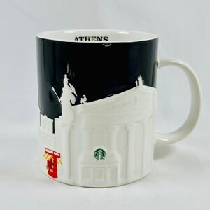 Starbucks Athens Greece Mug Black White You Are Here Collection Coffee Cup XL